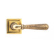 Aged Brass Hammered Newbury Lever on Square Rose Set - Unsprung