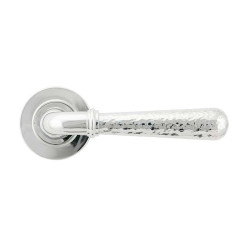 Polished Chrome Hammered Newbury Lever on Round Rose Set - Unsprung