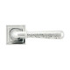 Polished Chrome Hammered Newbury Lever on Square Rose Set - Unsprung