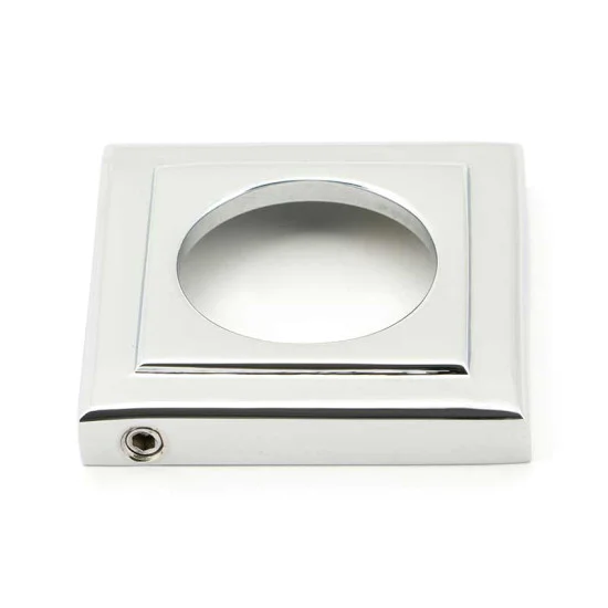 Polished Chrome Hammered Newbury Lever on Square Rose Set - Unsprung