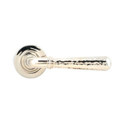 Polished Nickel Hammered Newbury Lever on Round Rose Set - Unsprung