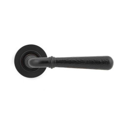 Aged Bronze Hammered Newbury Lever on Round Rose Set - Unsprung