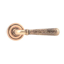 Polished Bronze Hammered Newbury Lever on Art Deco Rose Set - Unsprung