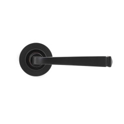 Aged Bronze Avon Lever Door Handle on Round Rose Set - Unsprung