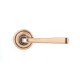 Polished Bronze Avon Lever Door Handle on Art Deco Rose Set - Unsprung