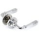 Polished Chrome Reeded Lever on Rose Set - Unsprung