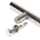 T Bar Handle with Bolt Fixings - Polished Marine Stainless Steel