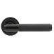 Aged Bronze Brompton Lever Door Handle on Art Deco Rose Set - Unsprung