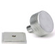 Satin Chrome Brompton Cabinet Knob on Square Rose