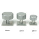 Satin Chrome Brompton Cabinet Knob on Square Rose