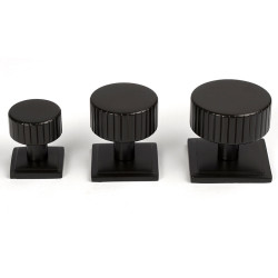 Aged Bronze Judd Cabinet Knob on Square Rose