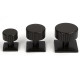 Aged Bronze Judd Cabinet Knob on Square Rose