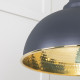 Hammered Brass Harborne Pendant in Slate