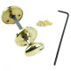 Bathroom Oval Knob Turn and Release Raised Edge Covered Rose