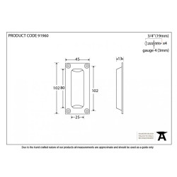 Period Flush Pull Handle - Polished Bronze