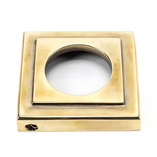 Aged Brass Square Bathroom Thumbturn Set