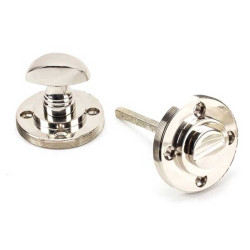 Polished Nickel Art Deco Round Bathroom Thumbturn Set