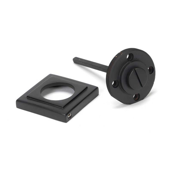 Aged Bronze Square Bathroom Thumbturn Set