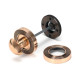 Polished Bronze Beehive Bathroom Thumbturn Set