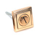 Polished Bronze Square Bathroom Thumbturn Set