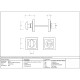 Polished Brass Square Bathroom Thumbturn Set