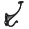 3 Bar Hat and Coat Hook - Black Finish