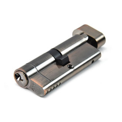 40/40 Keyed Alike Euro Cylinder Thumbturn - Polished Bronze Finish Seconds