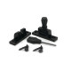 Black Prestbury Brighton Fastener - Narrow (Square)