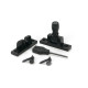 Black Mushroom Brighton Fastener - Narrow (Square)