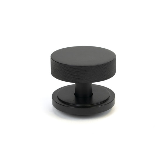 Matt Black Brompton Centre Door Knob (Art Deco)