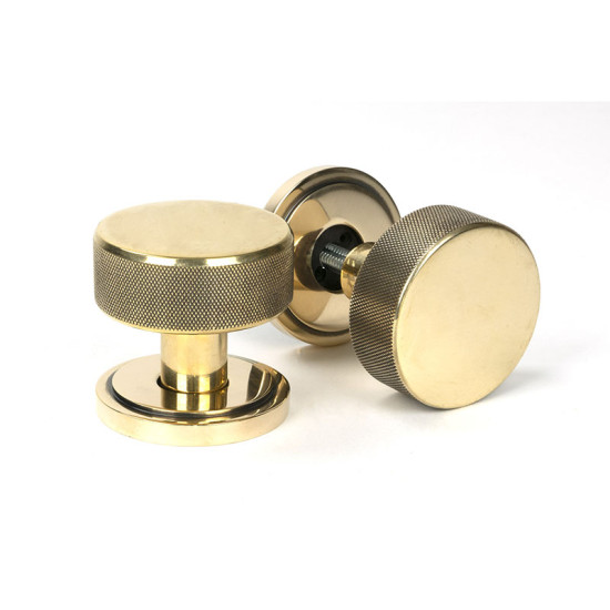 Aged Brass Brompton Mortice/Rim Knob Set (Art Deco)
