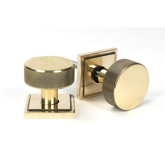 Aged Brass Brompton Mortice/Rim Knob Set (Square)