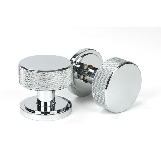 Polished Chrome Brompton Mortice/Rim Knob Set (Art Deco)