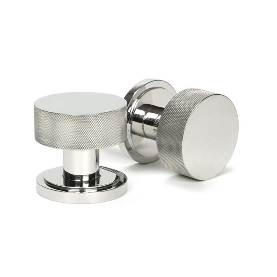 Polished Marine SS (316) Brompton Mortice/Rim Knob Set (Art Deco)