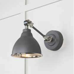 Smooth Nickel Brindley Wall Light in Bluff