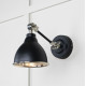 Smooth Nickel Brindley Wall Light in Elan Black