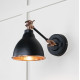 Hammered Copper Brindley Wall Light in Elan Black