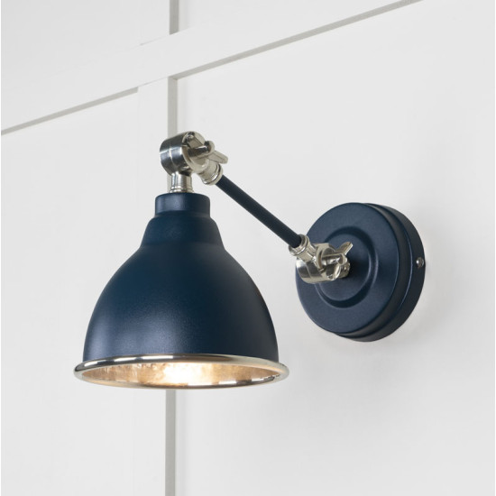 Hammered Nickel Brindley Wall Light in Dusk