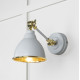 Hammered Brass Brindley Wall Light in Birch