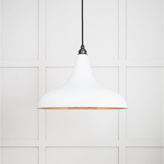 Smooth Copper Frankley Pendant Light  in Flock