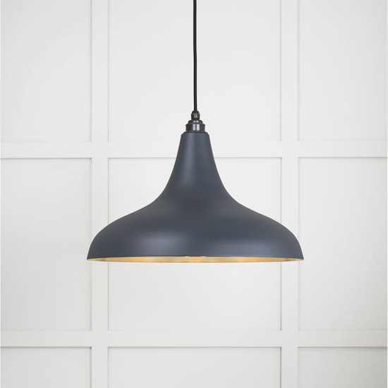 Smooth Brass Frankley Pendant Light  in Soot