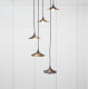 Smooth Brass Flora Cluster Pendant Light  in Dusk
