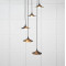 Smooth Brass Flora Cluster Pendant Light  in Elan Black