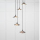 Smooth Brass Flora Cluster Pendant Light  in Slate