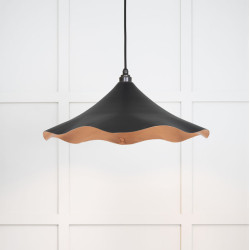 Smooth Copper Flora Pendant Light  in Elan Black