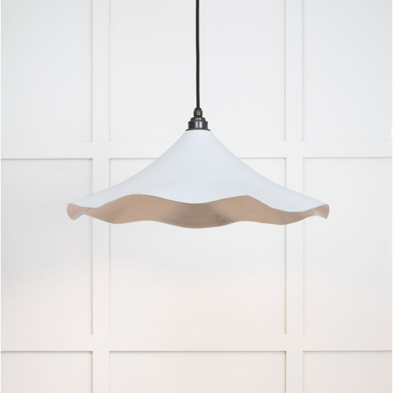 Smooth Nickel Flora Pendant Light  in Birch