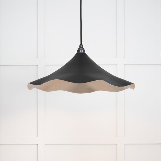 Smooth Nickel Flora Pendant Light  in Elan Black
