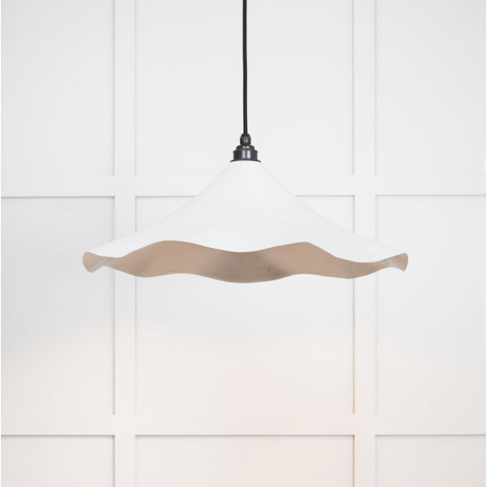 Smooth Nickel Flora Pendant Light  in Flock