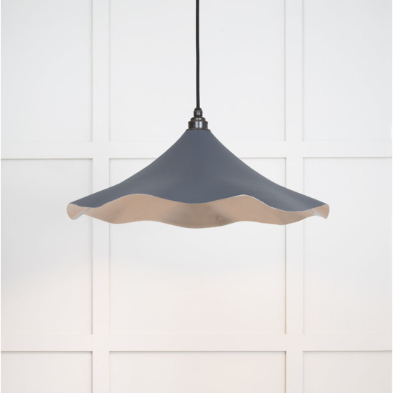 Smooth Nickel Flora Pendant Light  in Slate