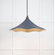 Smooth Brass Flora Pendant Light  in Slate